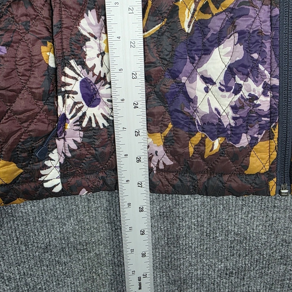 Lands End Jacket Women's XL Quilted Puffer Purple Floral Barn‎ Chore Ranch Coat - Picture 8 of 8
